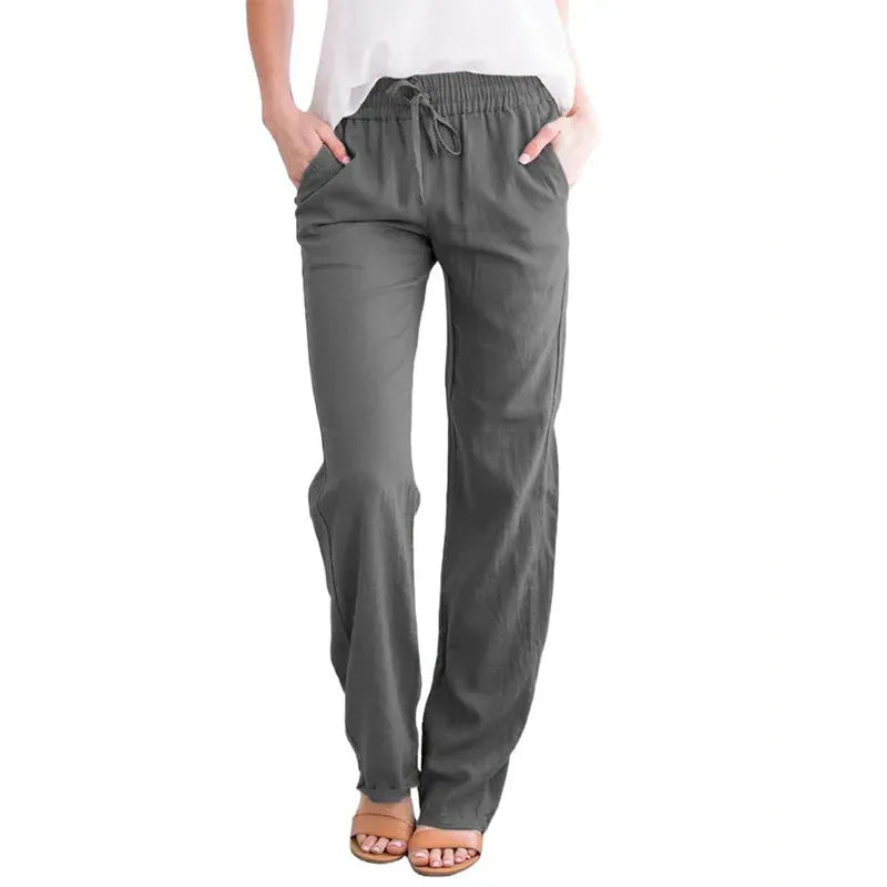 T-line Spring/Summer Women's  Solid Cotton  Loose Wide Leg Pants / trouser  (2 weeks delivery)