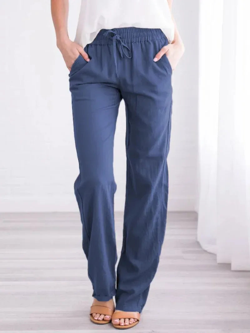 T-line Spring/Summer Women's  Solid Cotton  Loose Wide Leg Pants / trouser  (2 weeks delivery)