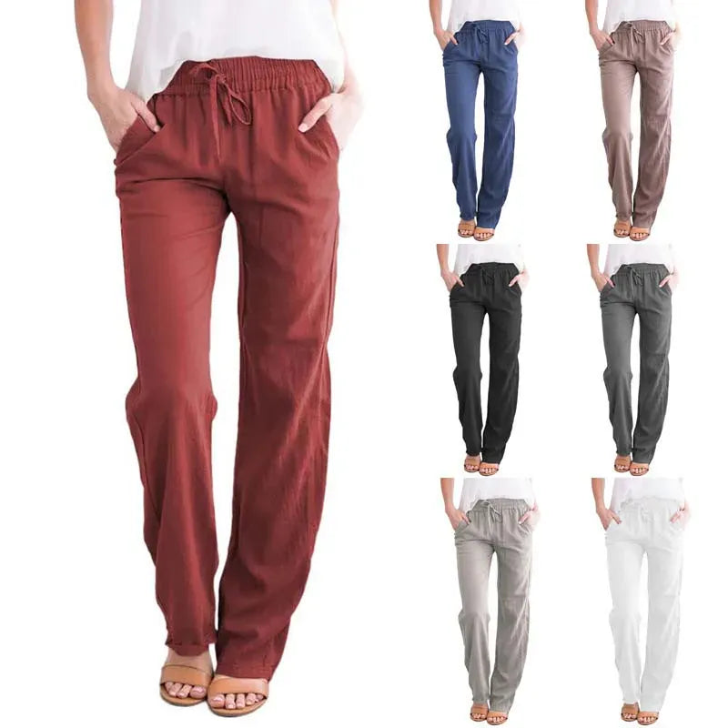 T-line Spring/Summer Women's  Solid Cotton  Loose Wide Leg Pants / trouser  (2 weeks delivery)
