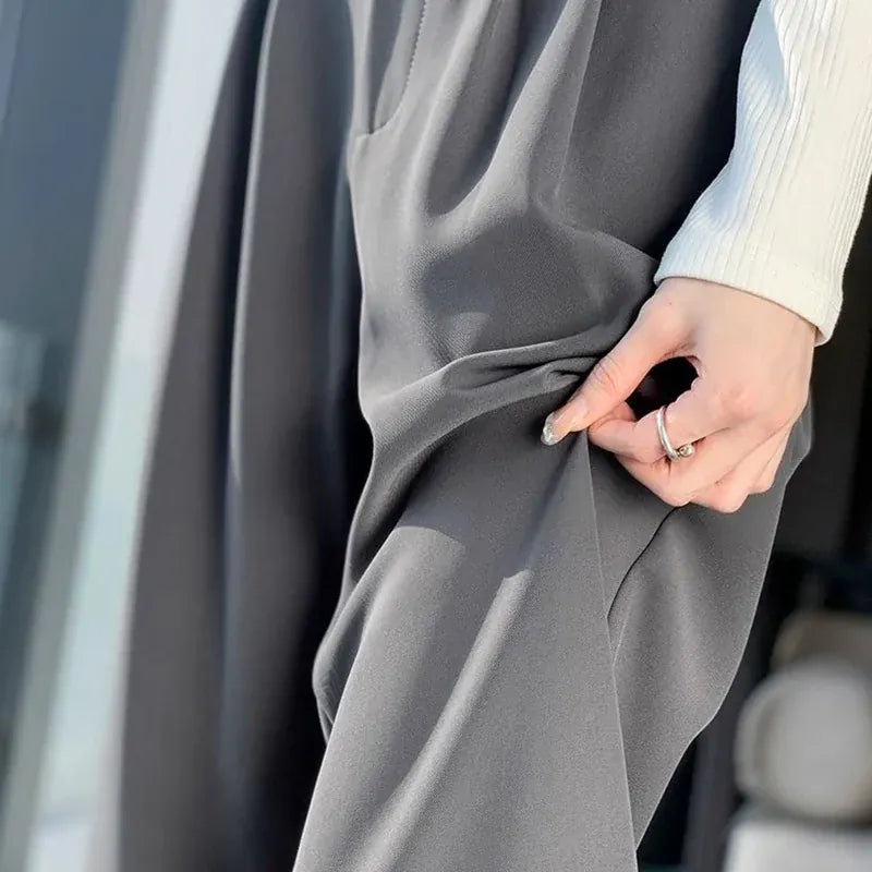 T-line Summer High Waisted, Thin. Pants. Women. Comfortable. Straight Leg. Suit Trousers. (2 weeks delivery)