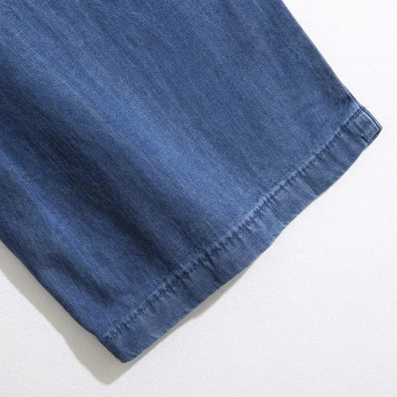 T-line Summer, Thin,  High Waist, Silk, Wide Leg, Jeans Women, Loose, Ice Silk, Straight Leg Pants, L Long Trousers (2 weeks delivery)