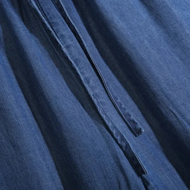 T-line Summer, Thin,  High Waist, Silk, Wide Leg, Jeans Women, Loose, Ice Silk, Straight Leg Pants, L Long Trousers (2 weeks delivery)