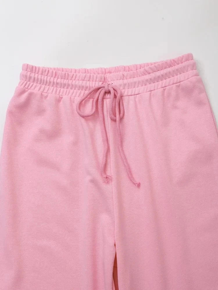 T-line Summer Women Casual T Shirt Pant Sets,   Short Sleeve T-Shirt + Drawstring Loose Trousers pant , Suit (2 weeks delivery)