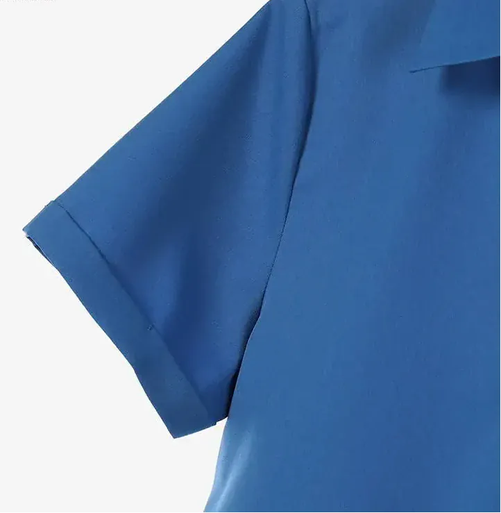 T-line Summer Women  Short Sleeve Shirt, Loose Wide Leg Pants,  Suit, set (2 weeks delivery)