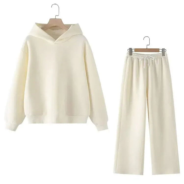 T-line Sweatshirt Pant Suit , Long Sleeve Hooded Fleece , Straight pants (5 - 10  work days free delivery)