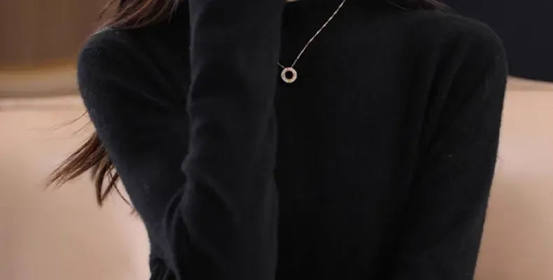 T-line Thickened Slim Fit Dress, Mid-Length,  Sweater , Women, Wool, Autumn / Winter , Full Sleeve  (2 weeks delivery)