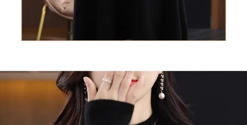 T-line Thickened Slim Fit Dress, Mid-Length,  Sweater , Women, Wool, Autumn / Winter , Full Sleeve  (2 weeks delivery)