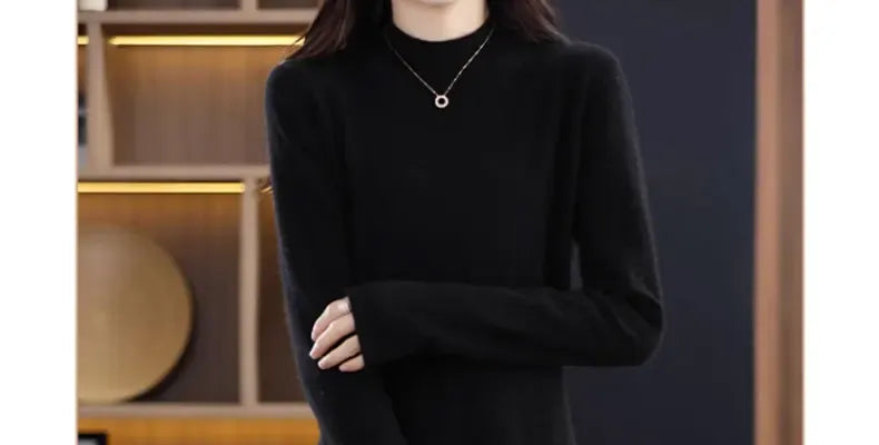 T-line Thickened Slim Fit Dress, Mid-Length,  Sweater , Women, Wool, Autumn / Winter , Full Sleeve  (2 weeks delivery)