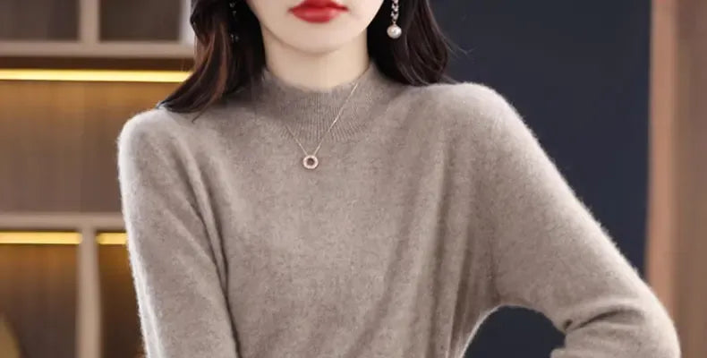 T-line Thickened Slim Fit Dress, Mid-Length,  Sweater , Women, Wool, Autumn / Winter , Full Sleeve  (2 weeks delivery)