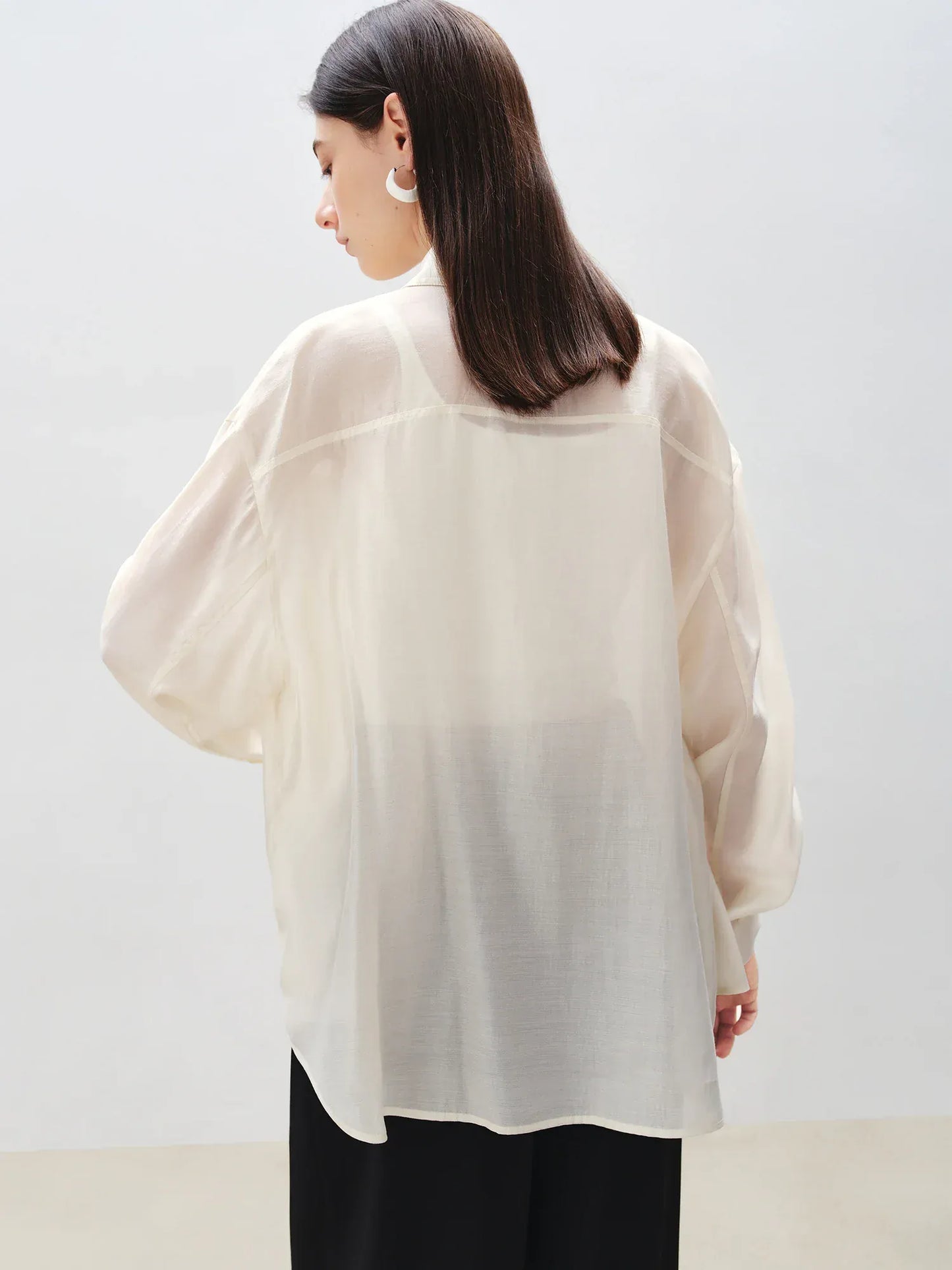 T-line Thin Shirt For Female, Glossy Top, pink and white Blouse, (2 weeks delivery)