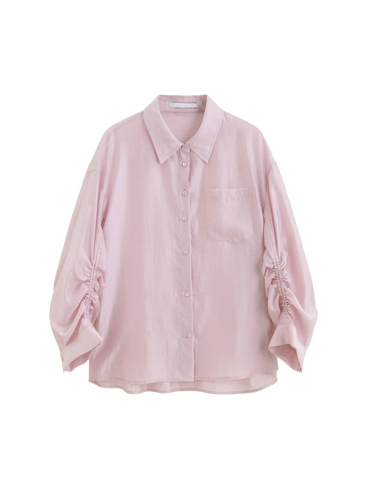 T-line Thin Shirt For Female, Glossy Top, pink and white Blouse, (2 weeks delivery)
