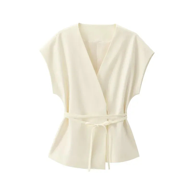 T-line vest 4 / XS MUJER 2025 Wide Leg Pants Sets for Women 2 Pieces Sleeveless Vest Top Woman Pleated Casual Trousers Sets Two Piece Outfits Woman