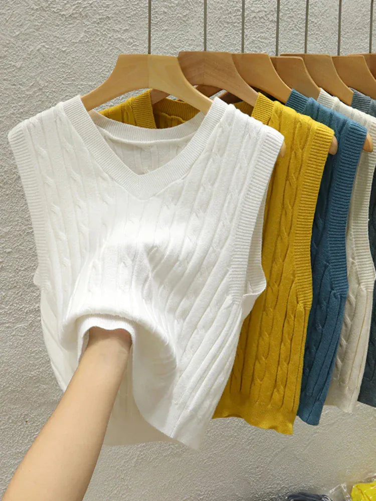T-line White / One Size Basic  Striped Chain Elasticity Vests Women,  Autumn Winter Wild Crop Short Tops(2 weeks delivery)