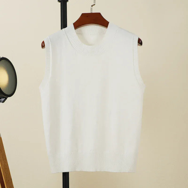 T-line White / S / CHINA Tops Female Vest, sleeveless Sweaters Pullover , Women, Warm, Knitted (5 - 10 free delivery)