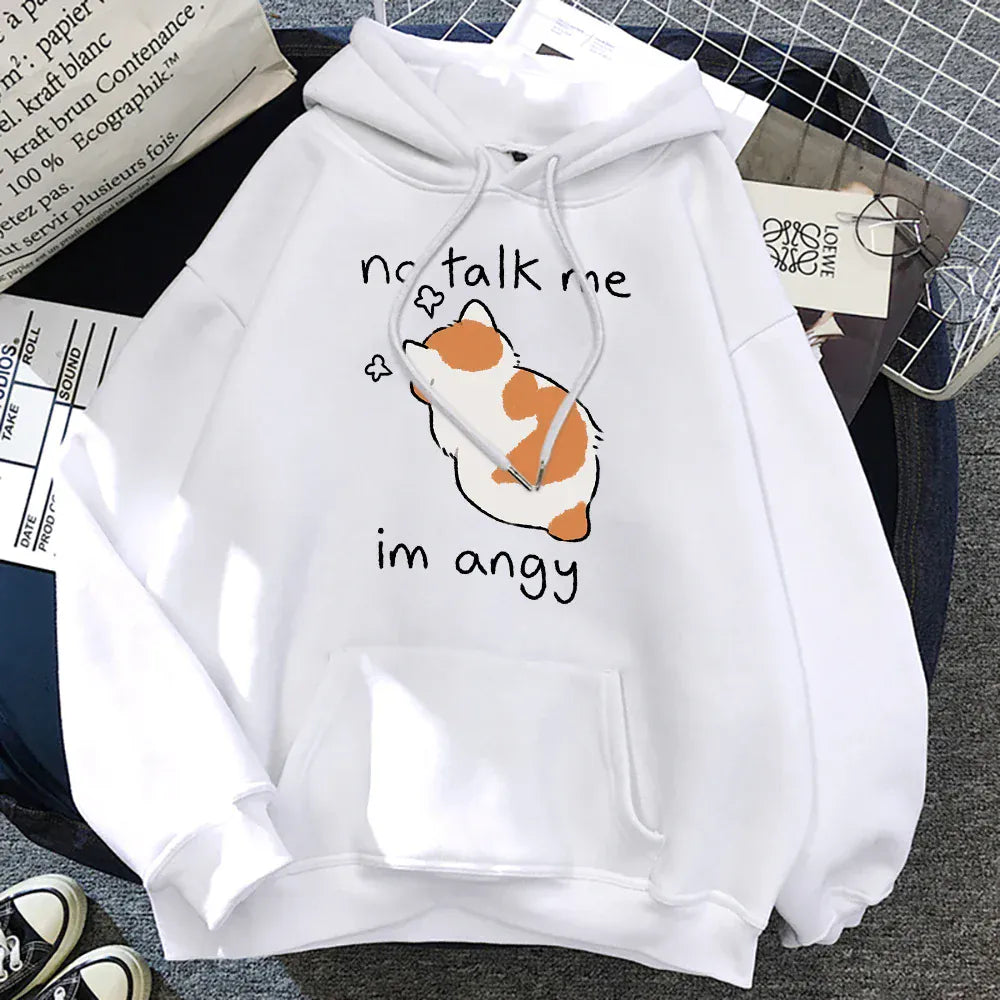T-line White / S Cute  Women Hoodies, Soft pullover (2 weeks delivery)