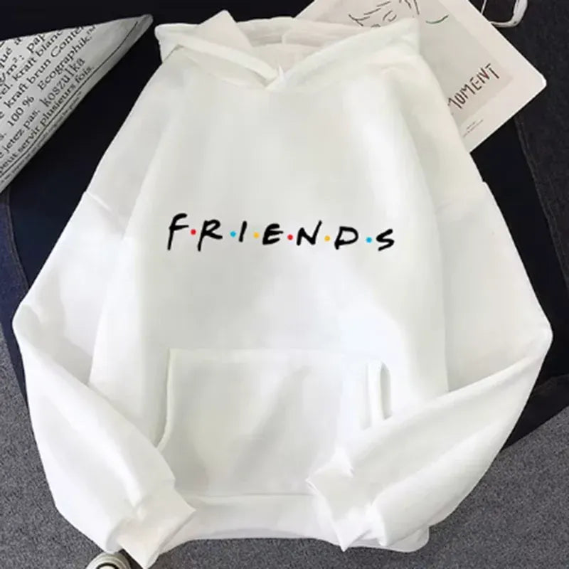 T-line White / S Women Friends  Hoodie, Long Sleeve Pullover,  Solid Color Female hoodies (2 weeks delivery)
