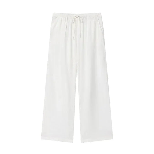 T-line White / XS Baggy Pants Woman, High Waist Pants for Women, Summer, Wide Leg Pants, for Women Casual Women's trouser (2 weeks delivery)