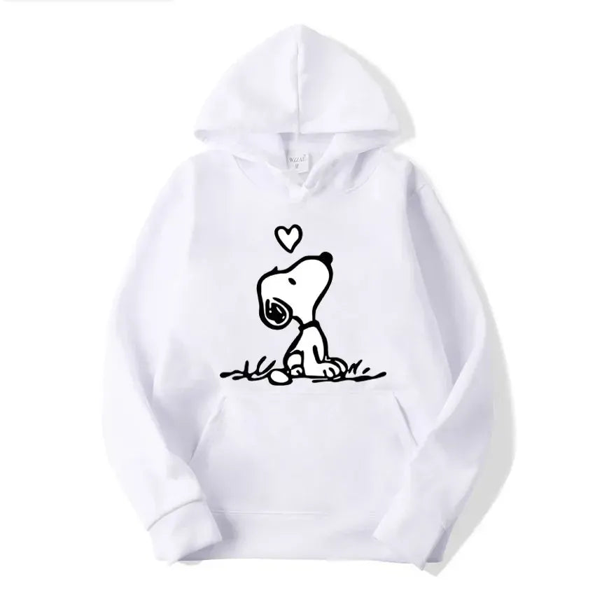 T-line White / XS Cartoon Comics Snoopy Hoodie Women , Pullover  Autumn Sweatshirt (2 weeks delivery)