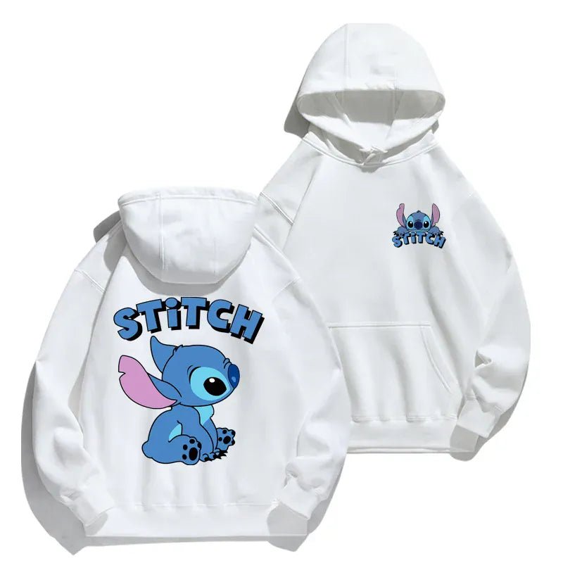 T-line White / XS Stitch Hoodie Autumn/Winter , Cartoon Anime Hoodie pullover (2 weeks delivery)