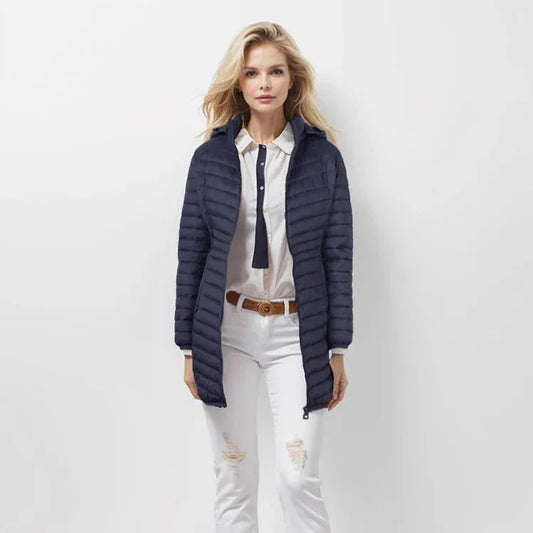 T-line Windproof Warm Puffer  Women Coat,  Ultralight Smooth  Outwear With  Hood  (2 weeks delivery)