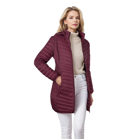 T-line Windproof Warm Puffer  Women Coat,  Ultralight Smooth  Outwear With  Hood  (2 weeks delivery)