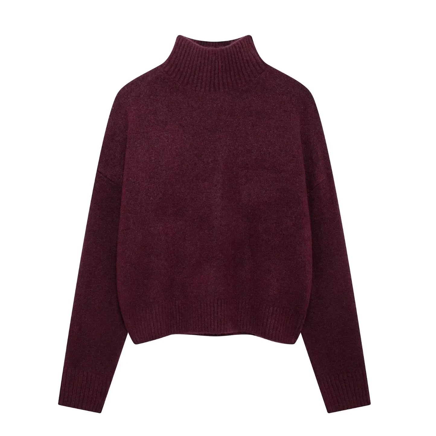 T-line Wine Red / M Women  Sweater  / pullover,  Long Sleeve, Knitted , Autumn / Winter , Warm (2 weeks delivery)