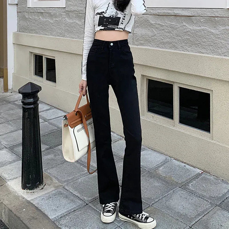 T-line Woman  High Waist, Slim Fit, Bell Bottom, Jeans, Female Pants, Denim Trousers (2 weeks delivery)