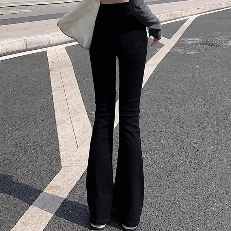 T-line Woman  High Waist, Slim Fit, Bell Bottom, Jeans, Female Pants, Denim Trousers (2 weeks delivery)