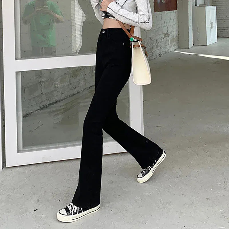 T-line Woman  High Waist, Slim Fit, Bell Bottom, Jeans, Female Pants, Denim Trousers (2 weeks delivery)