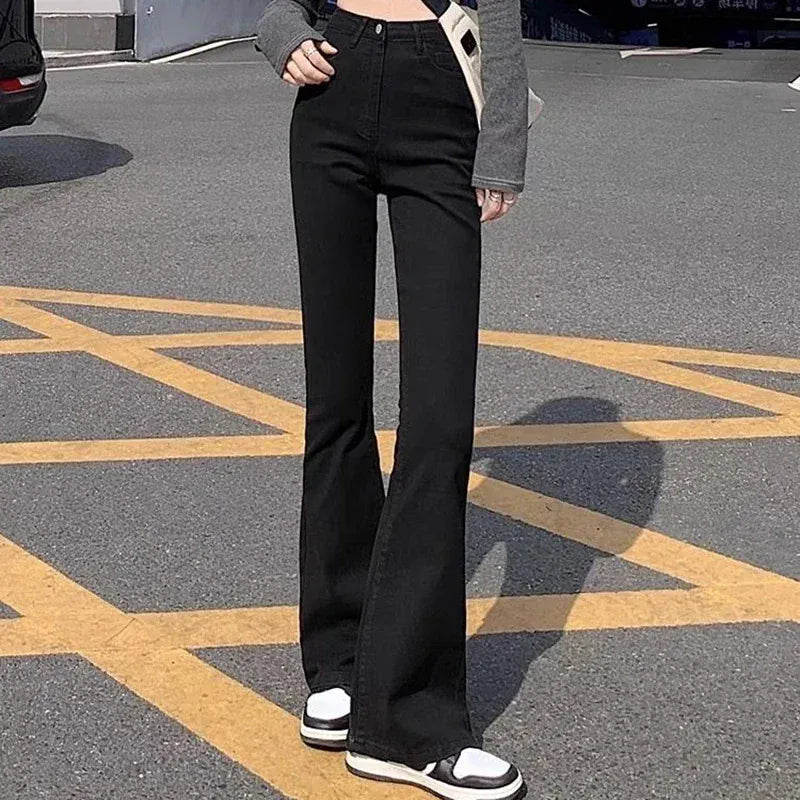T-line Woman  High Waist, Slim Fit, Bell Bottom, Jeans, Female Pants, Denim Trousers (2 weeks delivery)