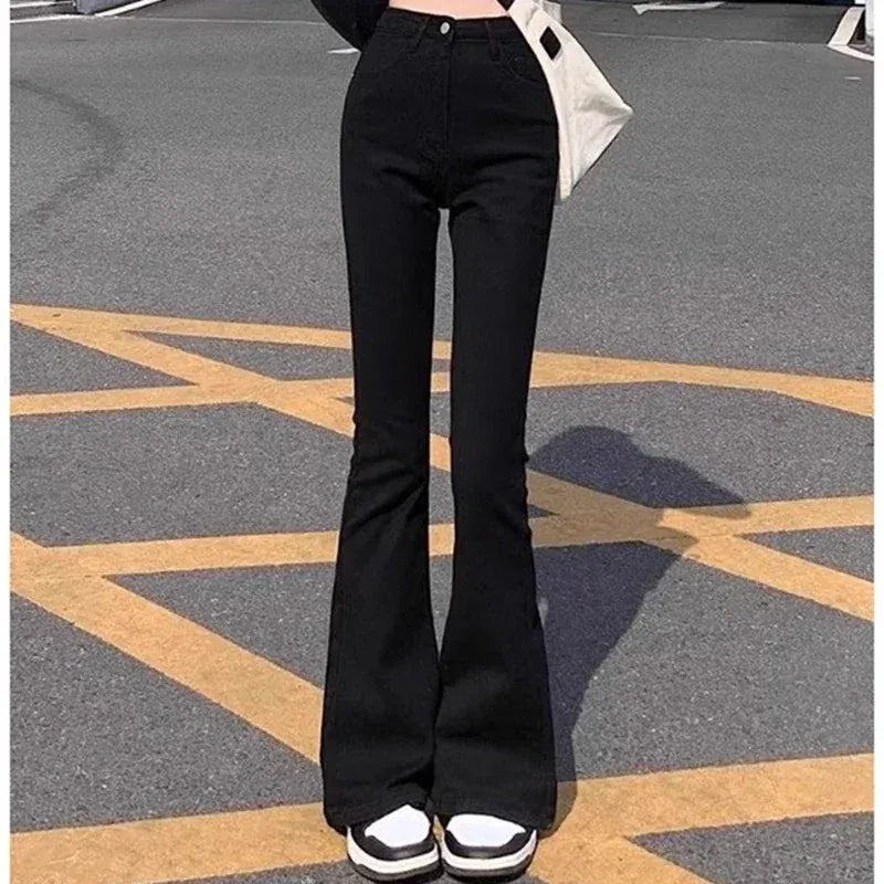 T-line Woman  High Waist, Slim Fit, Bell Bottom, Jeans, Female Pants, Denim Trousers (2 weeks delivery)