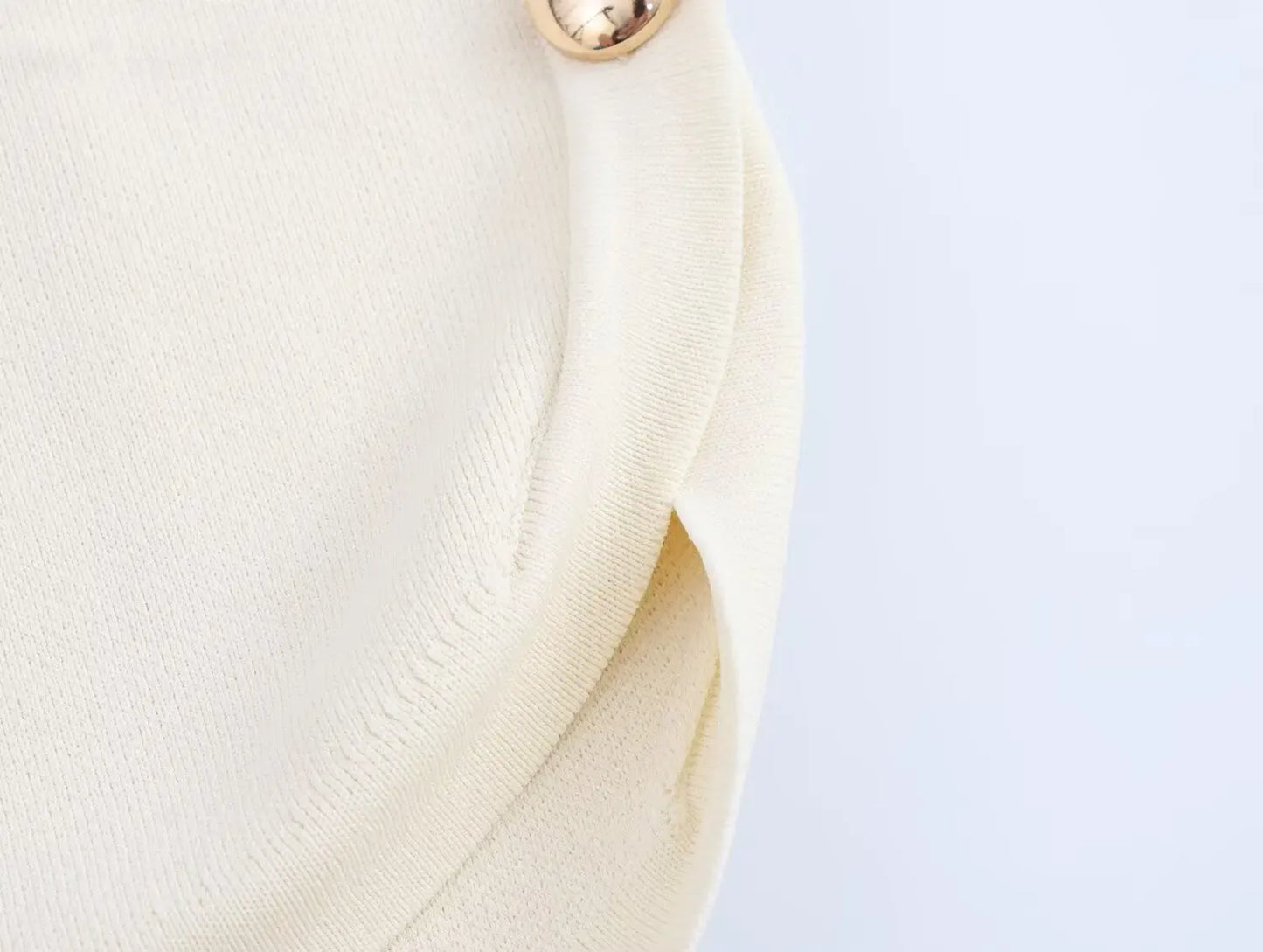 T-line Woman Side Buttons Knitted Vest, Casual Slim Sleeveless , O Neck , Autumn Crop (2 weeks delivery)