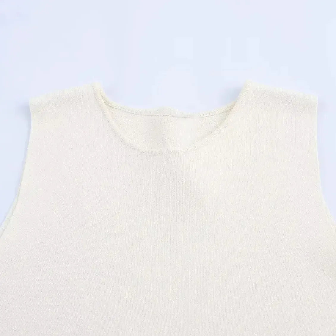 T-line Woman Side Buttons Knitted Vest, Casual Slim Sleeveless , O Neck , Autumn Crop (2 weeks delivery)