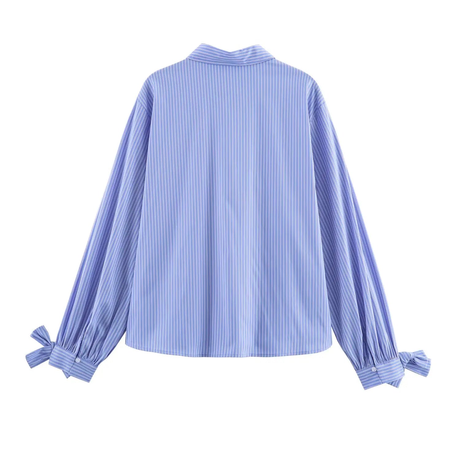 T-line Woman Striped Shirt,  Button, Blouse,  Long Sleeve,  Autumn,  Female  Shirts (2 weeks delivery)