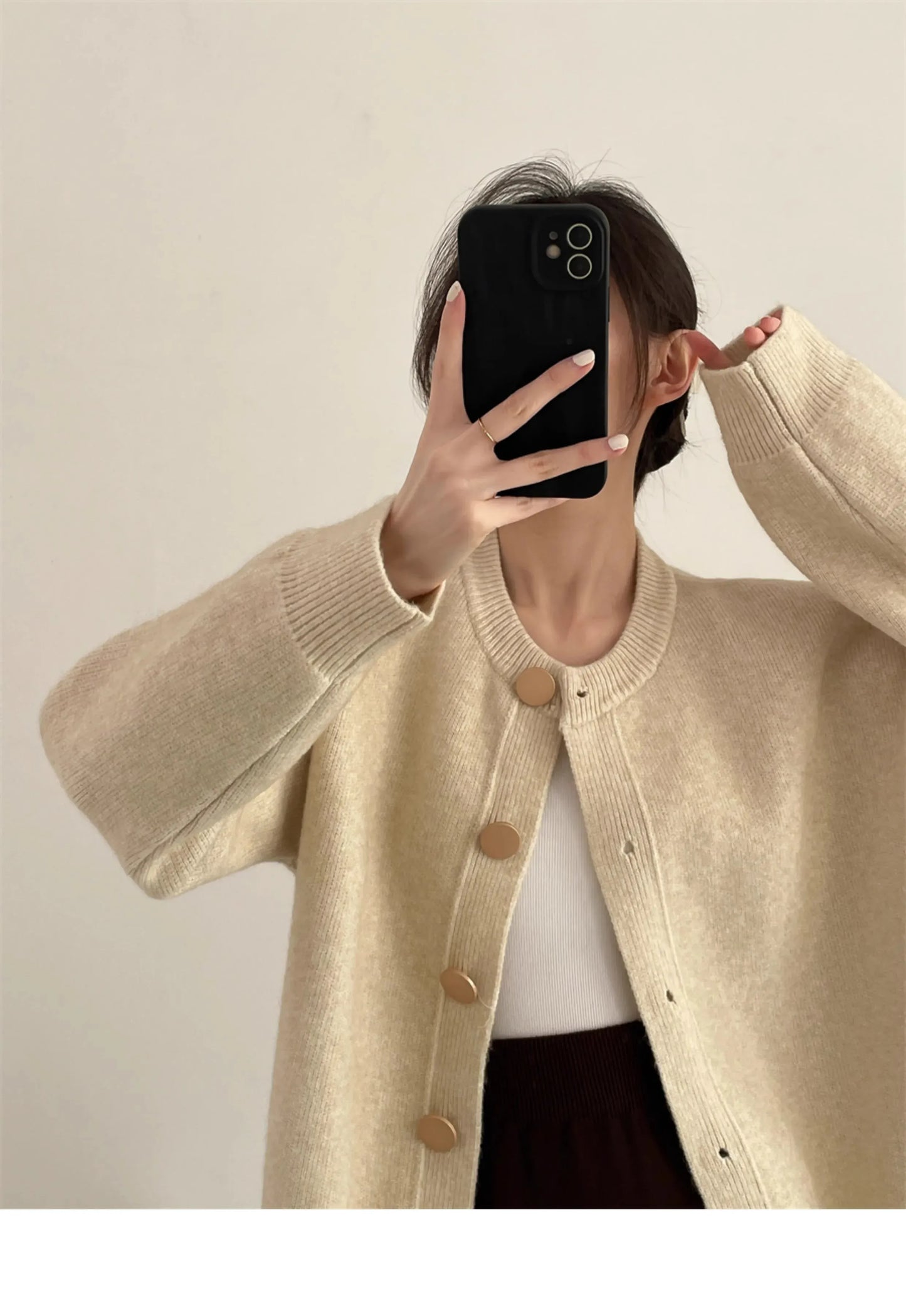 T-line Women Cardigans, Sweater,  O-neck, Autumn / Winter,  Knitted (2 weeks delivery)