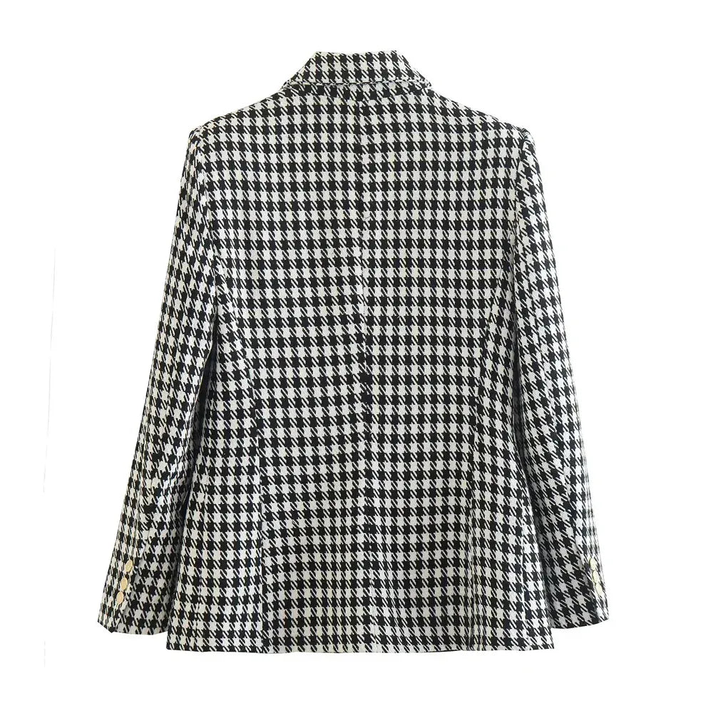 T-line Women  Double Breasted  Blazer,   Long Sleeve, Flap Pockets, jacket, short  (2 weeks delivery)