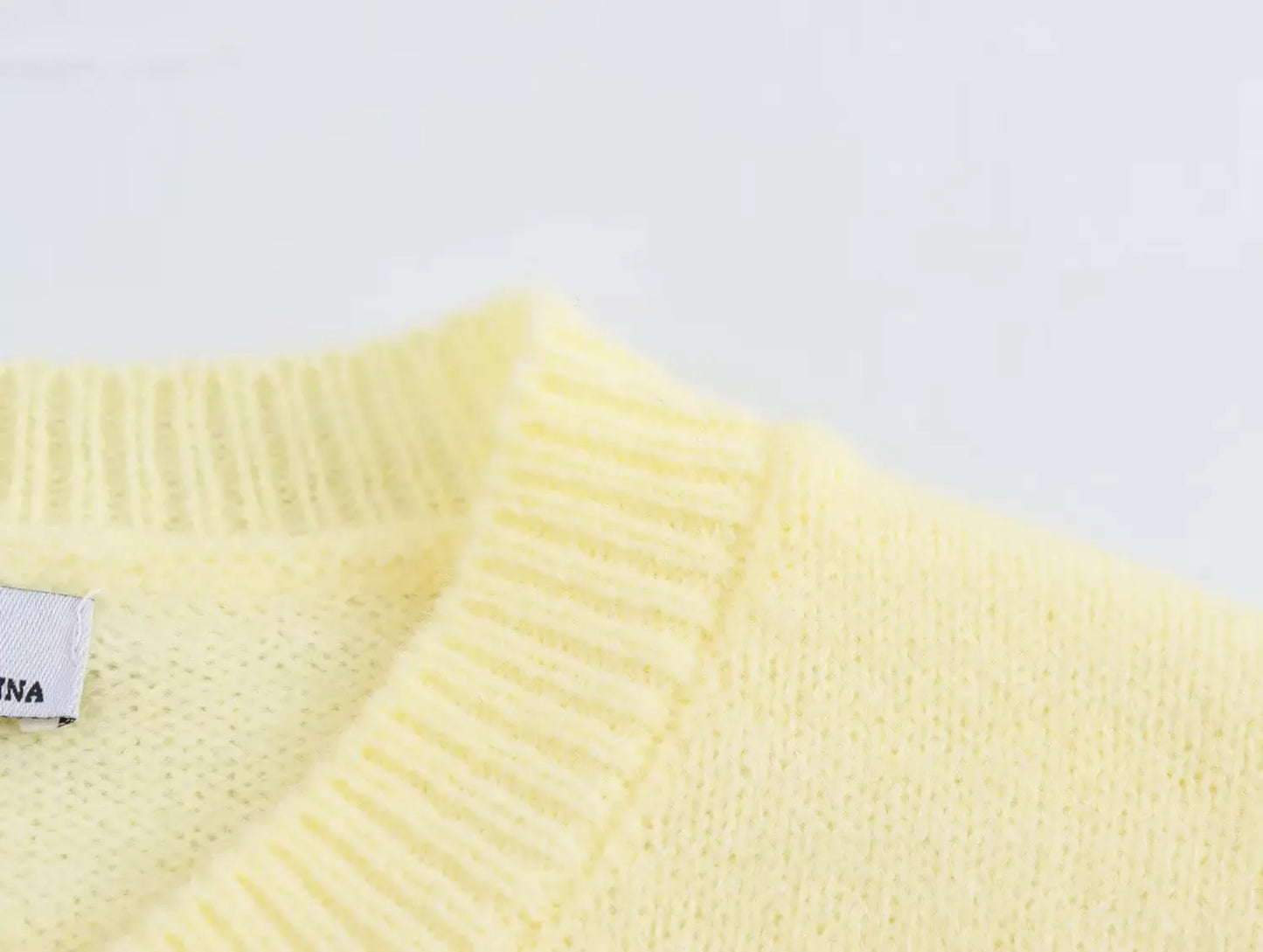 T-line Women Fall Elegant Knit Cardigan Yellow Petal Sleeve Sweater 2025 Autumn Fashion Versatile Sweet Vibrant Sweater Cardigan