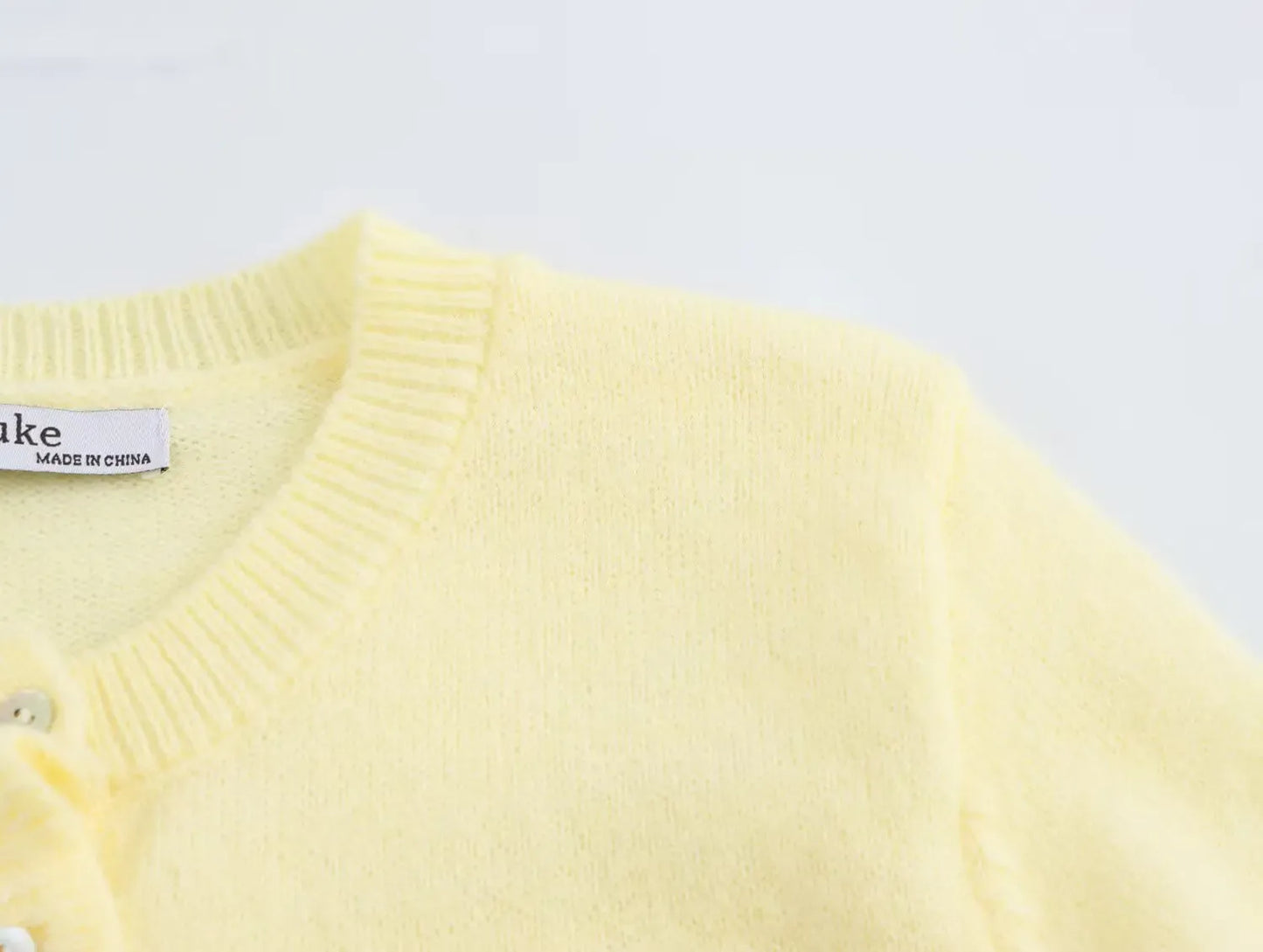 T-line Women Fall Elegant Knit Cardigan Yellow Petal Sleeve Sweater 2025 Autumn Fashion Versatile Sweet Vibrant Sweater Cardigan