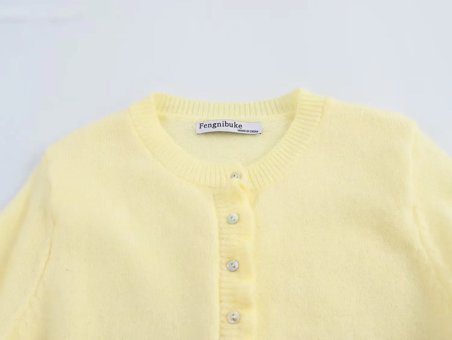 T-line Women Fall Elegant Knit Cardigan Yellow Petal Sleeve Sweater 2025 Autumn Fashion Versatile Sweet Vibrant Sweater Cardigan