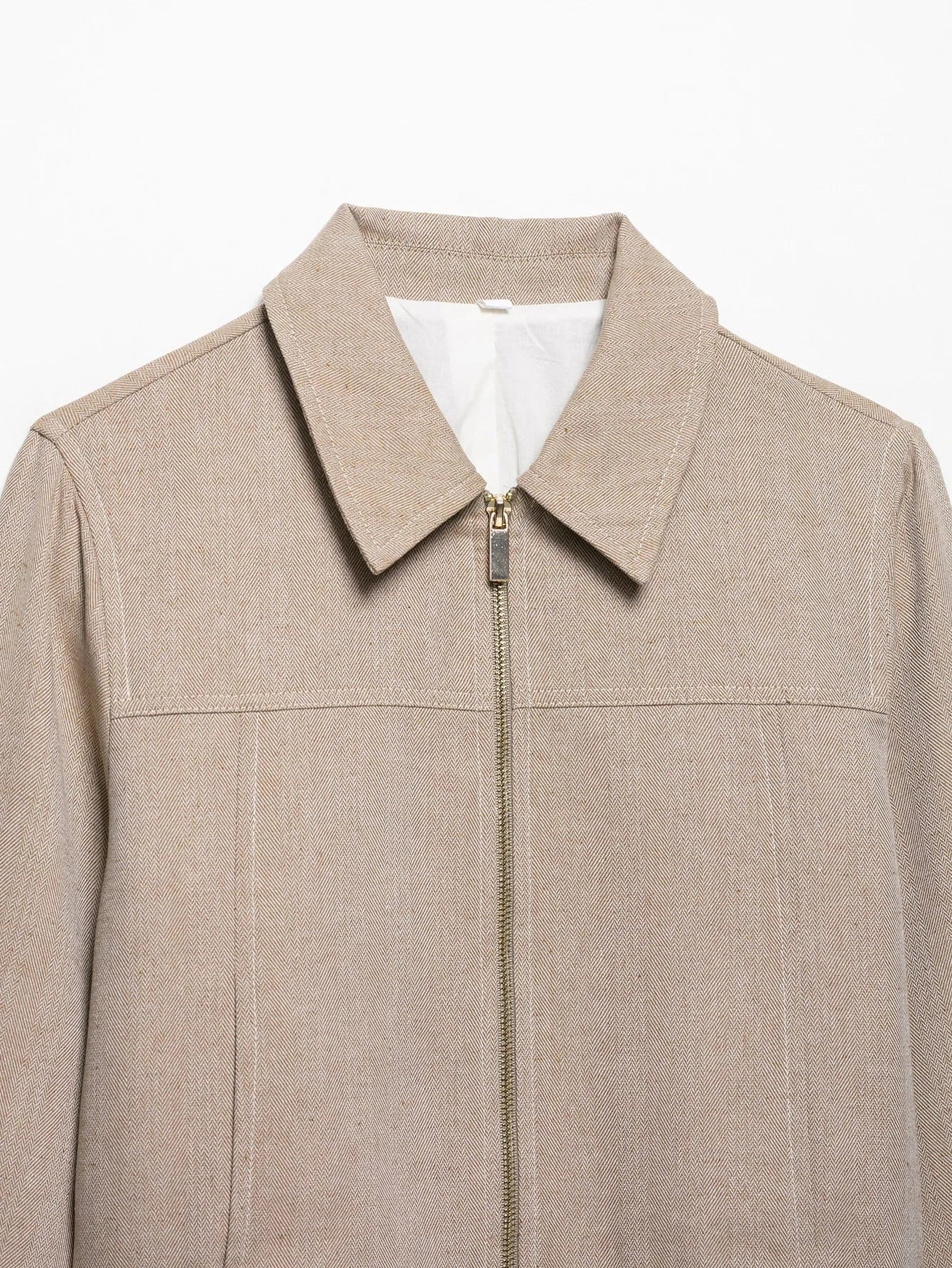 T-line Women Khaki  Set , Pants , Cropped Jacket , Long Sleeves , Female Suits (5 - 10  work days free delivery)