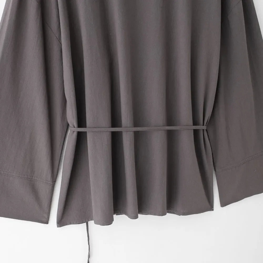 T-line Women Kimono Blouses And High  Waist Side Pockets Pants , Two Piece Sets, suit  (2 weeks delivery)