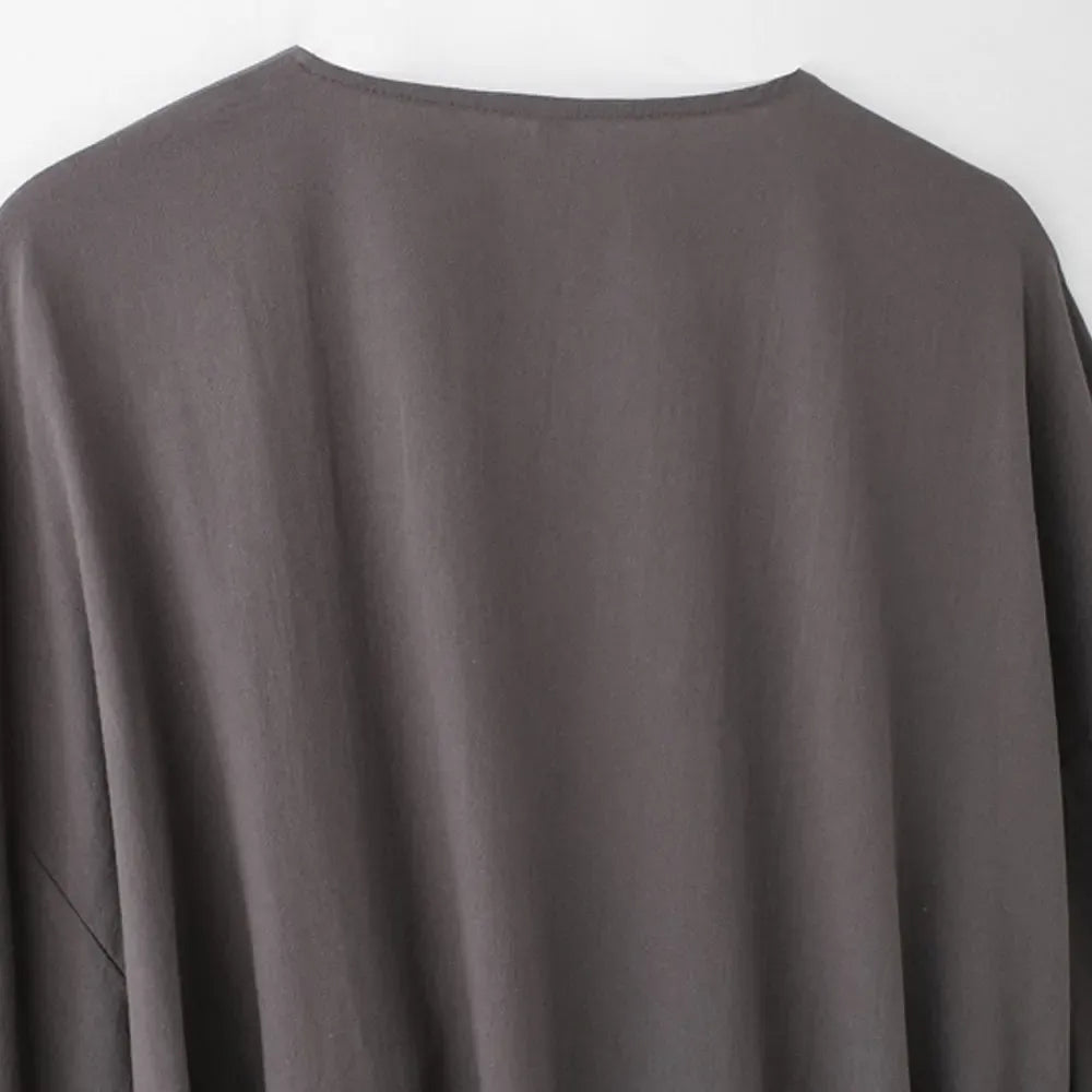 T-line Women Kimono Blouses And High  Waist Side Pockets Pants , Two Piece Sets, suit  (2 weeks delivery)