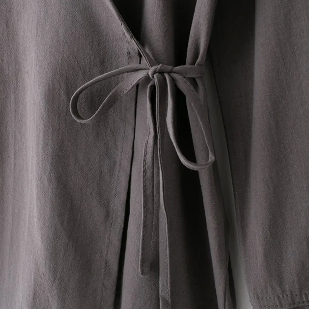 T-line Women Kimono Blouses And High  Waist Side Pockets Pants , Two Piece Sets, suit  (2 weeks delivery)