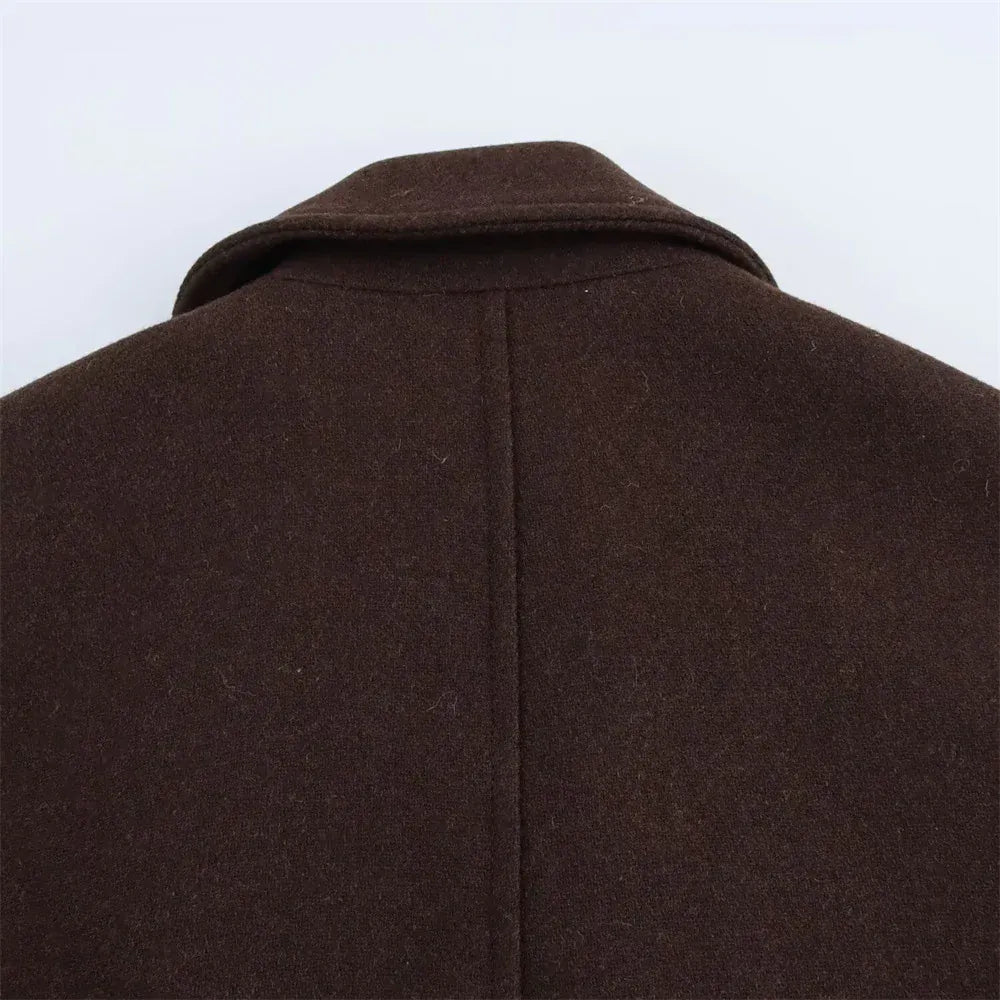 T-line women long sleeved single breasted winter , loose coat jacket (2 weeks delivery)