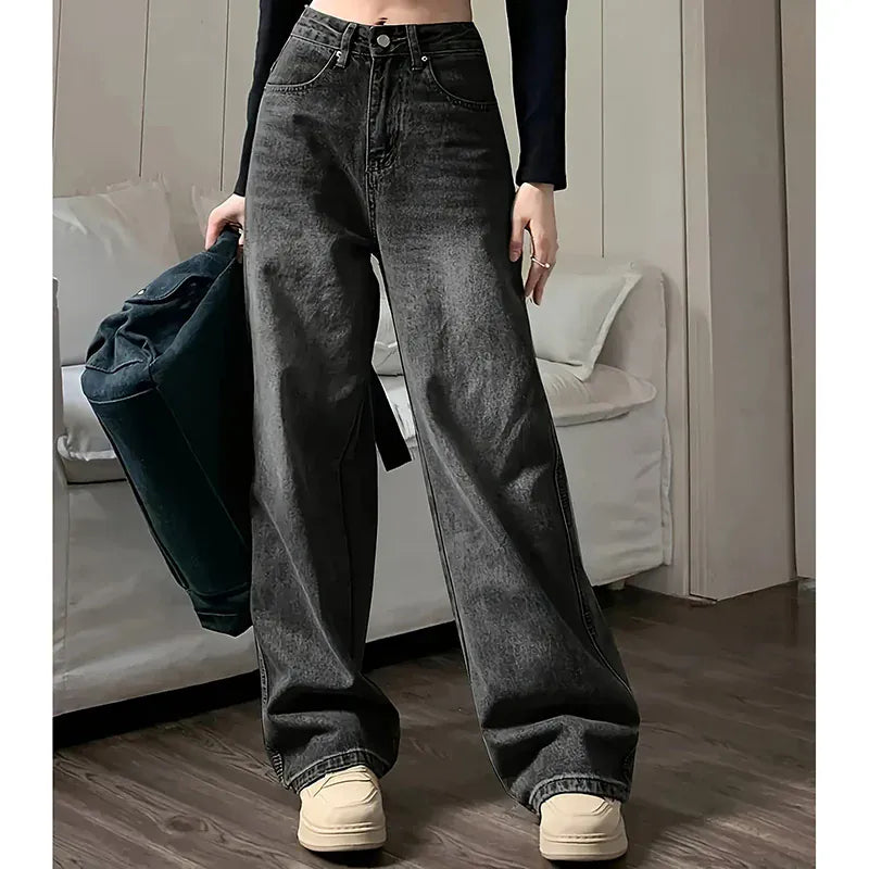 T-line Women  Loose Jeans ,  High Waist ,  Female (5 - 10 free delivery)