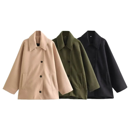 T-line Women Oversize Long Jacket,  Long Sleeve,  Women's Trench Coat,  Autumn Winter Jackets,  Coats and Jackets(2 weeks delivery)
