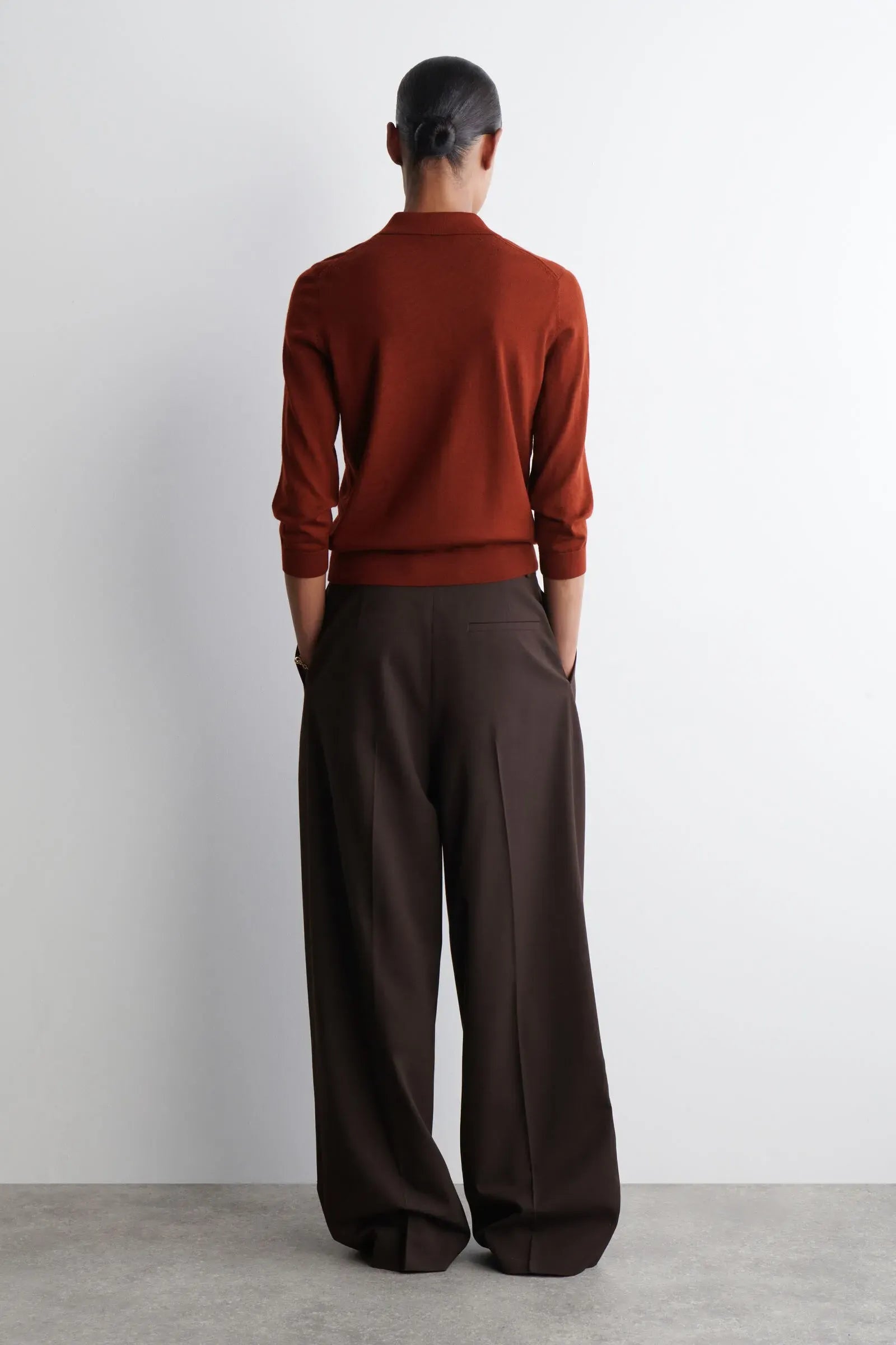 T-line women's casual  Polo collar wool, knitted sweater, pullover (2 weeks delivery)