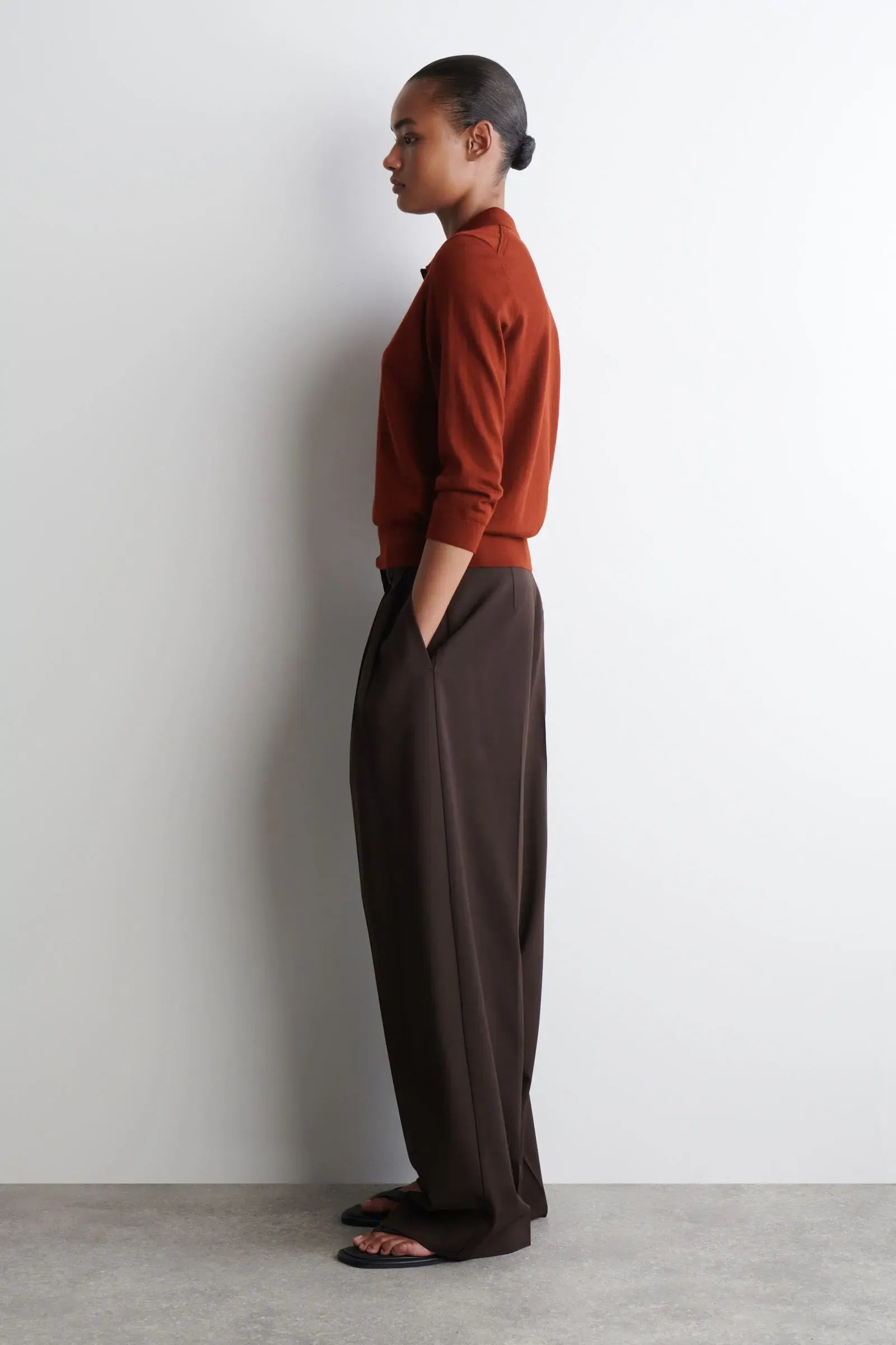 T-line women's casual  Polo collar wool, knitted sweater, pullover (2 weeks delivery)