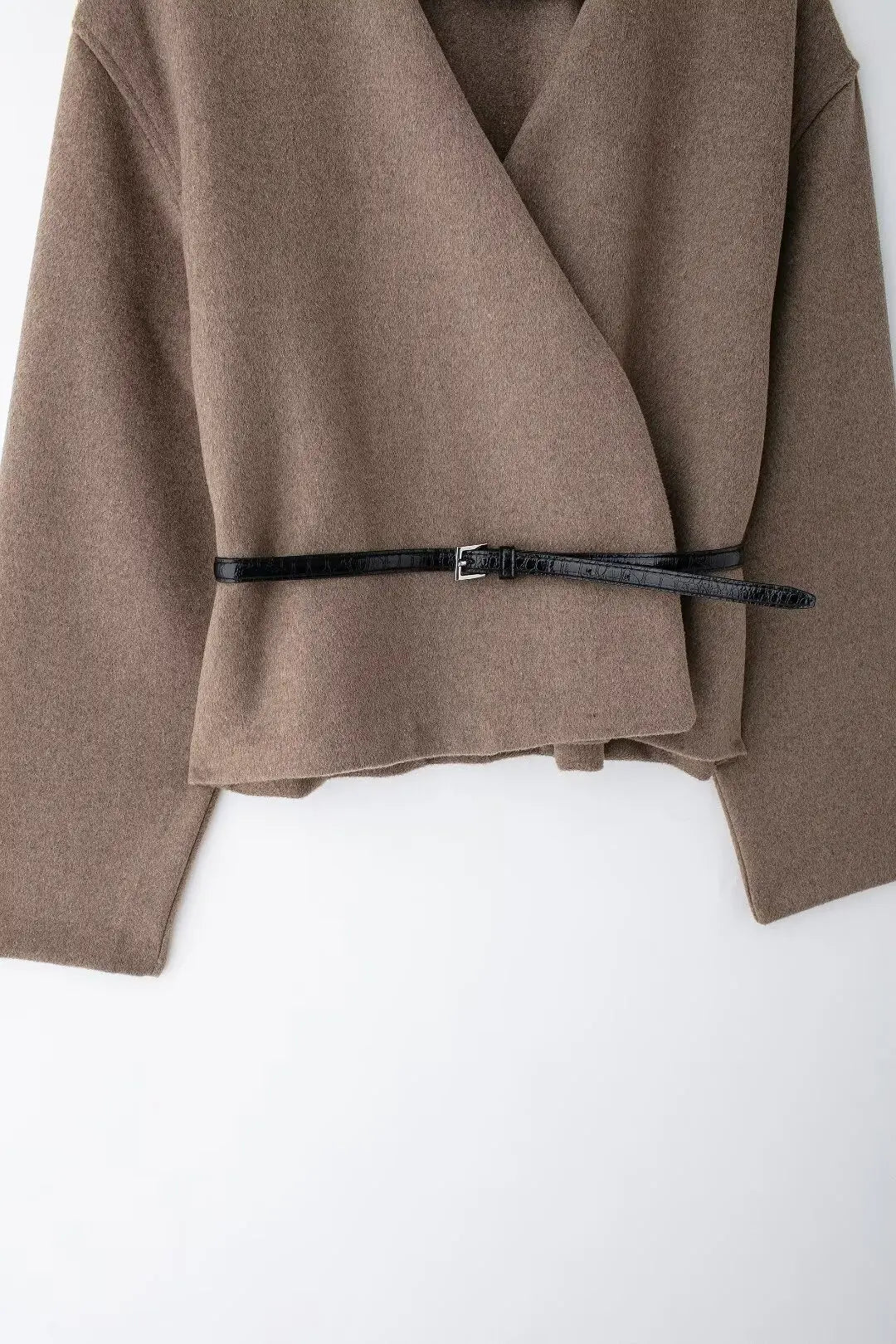 T-line Women's Coat With Belt Soft Top  Autumn / spring    (5 - 10  work days free delivery)