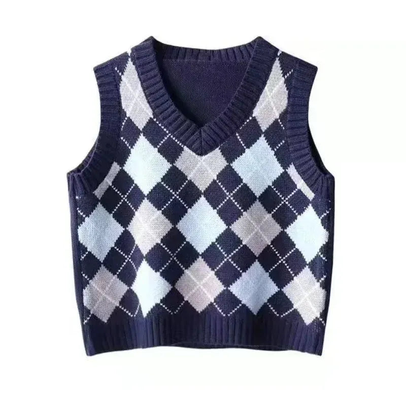 T-line Women's  Cropped Knit Vest , V-Neck Sweater,  Vest Spring (5 - 10 free delivery)